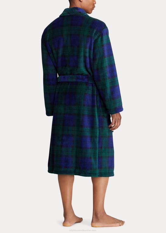 blackwatch plaid Mænd Ralph Lauren tartan plys mikrofiberkåbe Z426B1158