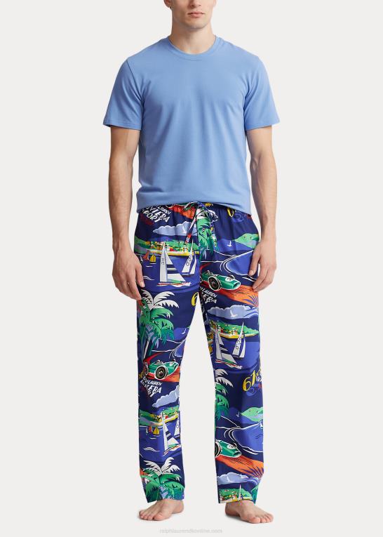havneø blå/marine Mænd Ralph Lauren strik pique soveskjorte Z426B8549
