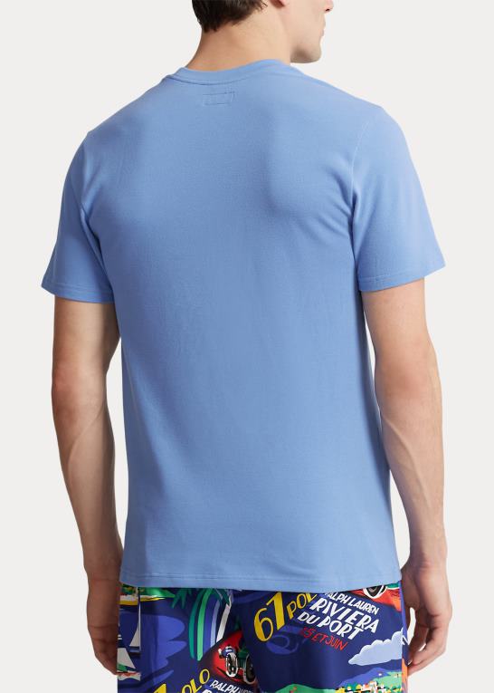 havneø blå/marine Mænd Ralph Lauren strik pique soveskjorte Z426B8549