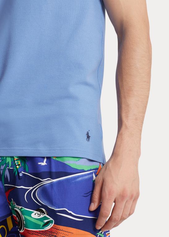 havneø blå/marine Mænd Ralph Lauren strik pique soveskjorte Z426B8549