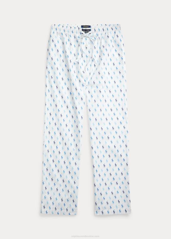 hvid/astor blå riviera Mænd Ralph Lauren signatur pony pyjamasbukser Z426B632