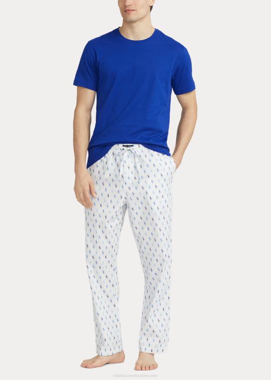 hvid/astor blå riviera Mænd Ralph Lauren signatur pony pyjamasbukser Z426B632