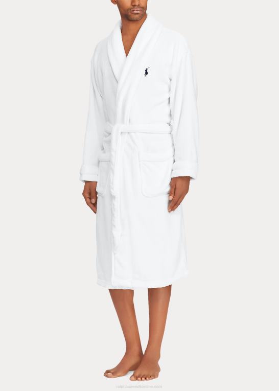 hvid/cruise navy Mænd Ralph Lauren stor pony bomuldsfrottékåbe Z426B1559