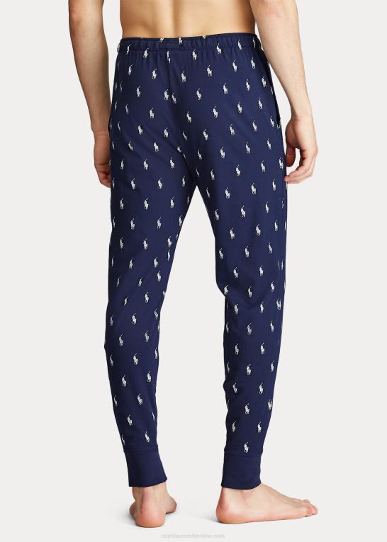 krydstogt flåde/nevis Mænd Ralph Lauren allover sovejogger i bomuld i pony Z426B611