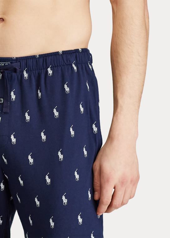 krydstogt flåde/nevis Mænd Ralph Lauren allover sovejogger i bomuld i pony Z426B611