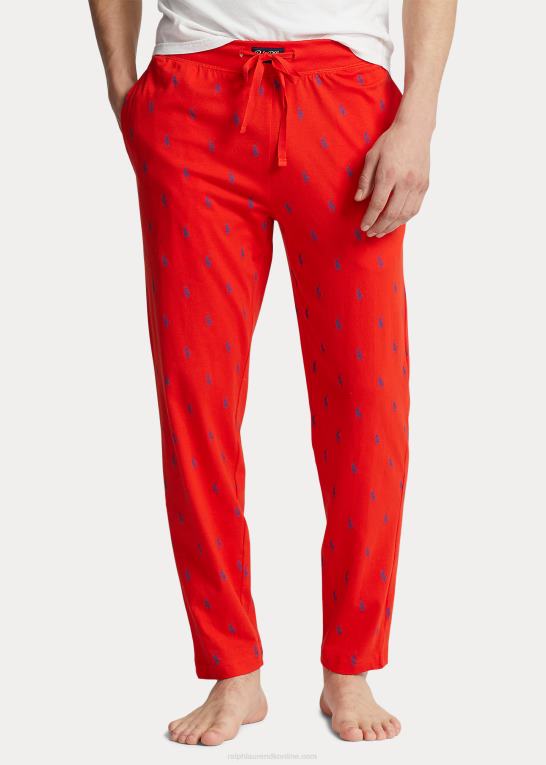 lys valmue/rugby royal Mænd Ralph Lauren signatur ponyjersey pyjamasbukser Z426B1052