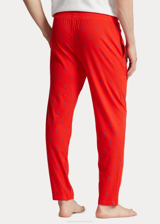 lys valmue/rugby royal Mænd Ralph Lauren signatur ponyjersey pyjamasbukser Z426B1052