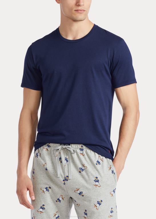 marineblå/andover lyng/rød Mænd Ralph Lauren soveskjorte i bomuldsblanding-jersey Z426B232