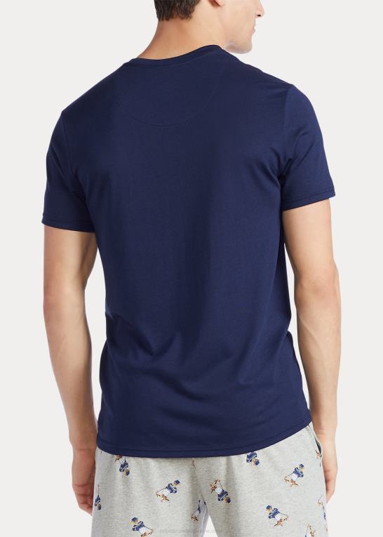 marineblå/andover lyng/rød Mænd Ralph Lauren soveskjorte i bomuldsblanding-jersey Z426B232