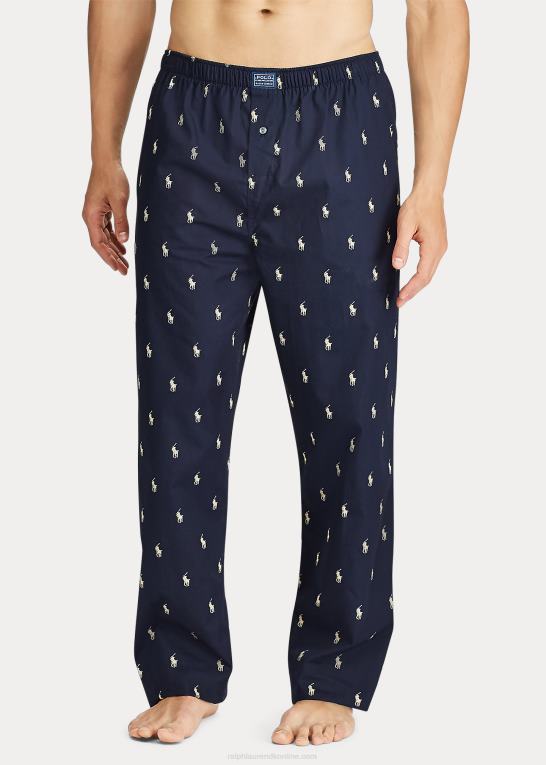 marineblå/hvid Mænd Ralph Lauren allover pony sovebukser Z426B1676