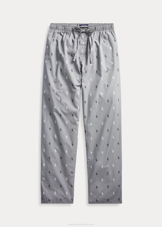 museumsgrå/sort Mænd Ralph Lauren allover pony pyjamasbukser Z426B1129