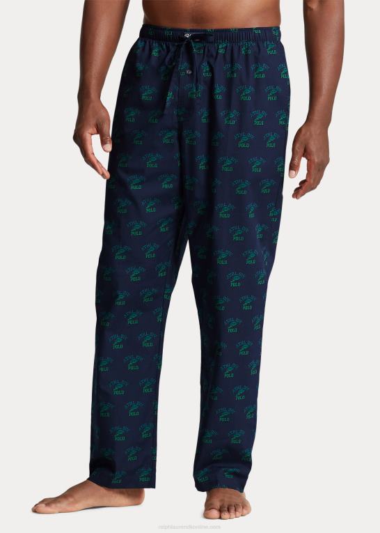 navy print Mænd Ralph Lauren pyjamasbukser med logotryk Z426B1101