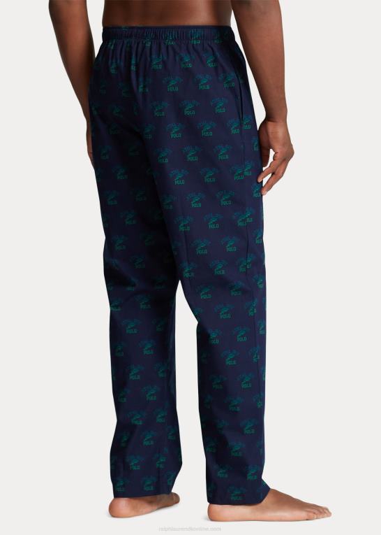 navy print Mænd Ralph Lauren pyjamasbukser med logotryk Z426B1101