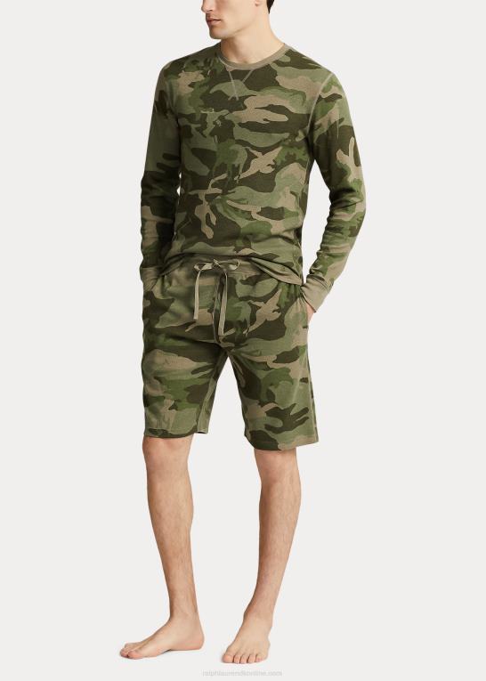 oliven spiller camo Mænd Ralph Lauren vaffelstrik sove kort Z426B325