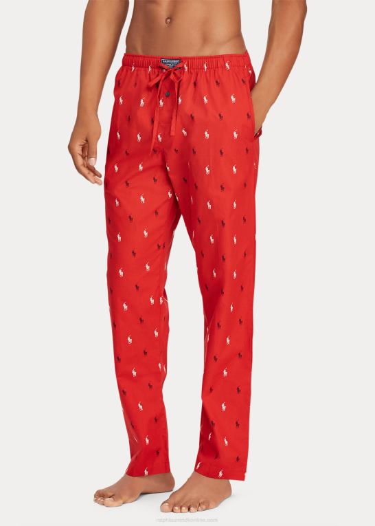 rød/marineblå/hvid Mænd Ralph Lauren pyjamasbukser i vævet bomuld Z426B1170