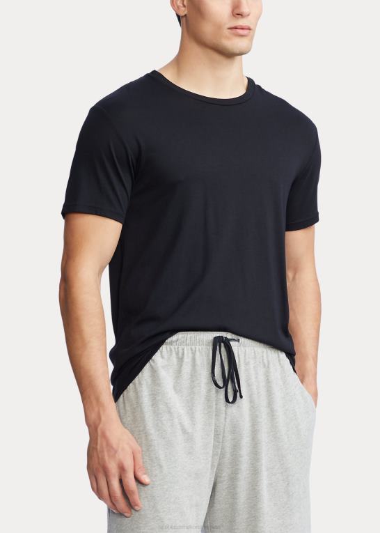 sort/andover lyng/rød Mænd Ralph Lauren soveskjorte i bomuldsblanding-jersey Z426B231