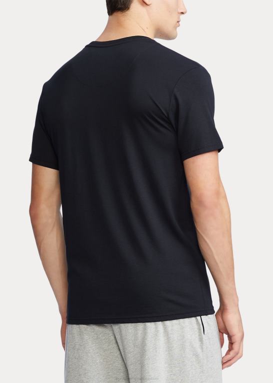sort/andover lyng/rød Mænd Ralph Lauren soveskjorte i bomuldsblanding-jersey Z426B231