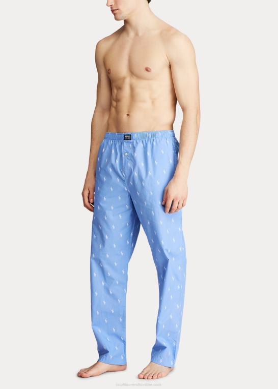 strand blå/hvid Mænd Ralph Lauren signatur pony pyjamasbukser Z426B1669