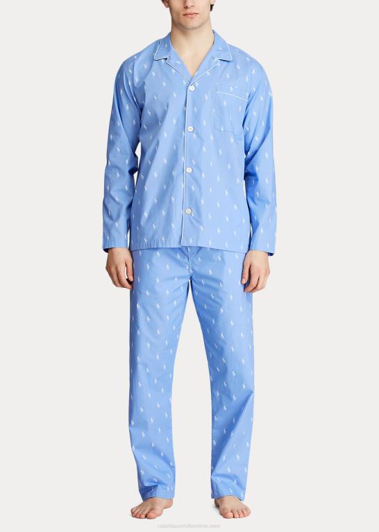 strand blå/hvid Mænd Ralph Lauren signatur pyjamasskjorte for pony Z426B1647