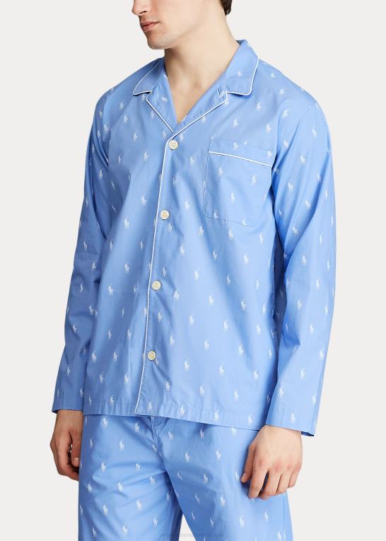 strand blå/hvid Mænd Ralph Lauren signatur pyjamasskjorte for pony Z426B1647