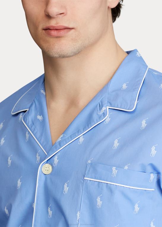 strand blå/hvid Mænd Ralph Lauren signatur pyjamasskjorte for pony Z426B1647