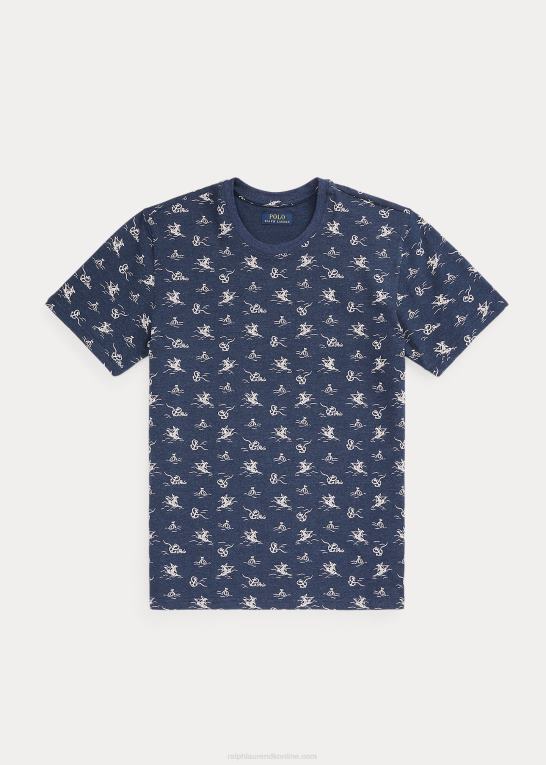 vintage anker print Mænd Ralph Lauren strik pique soveskjorte Z426B370