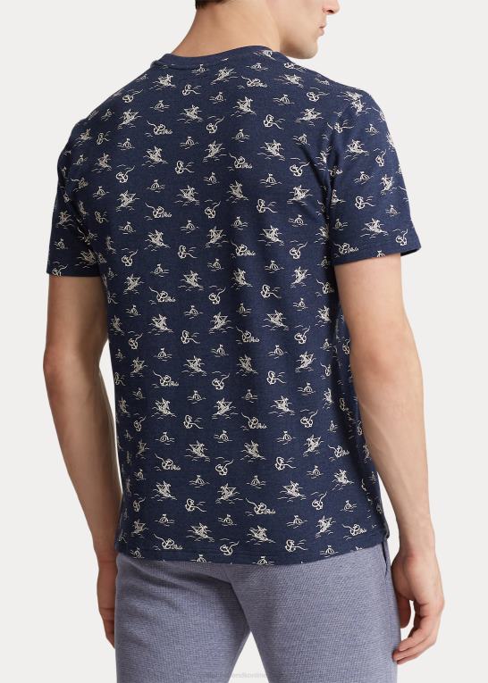 vintage anker print Mænd Ralph Lauren strik pique soveskjorte Z426B370