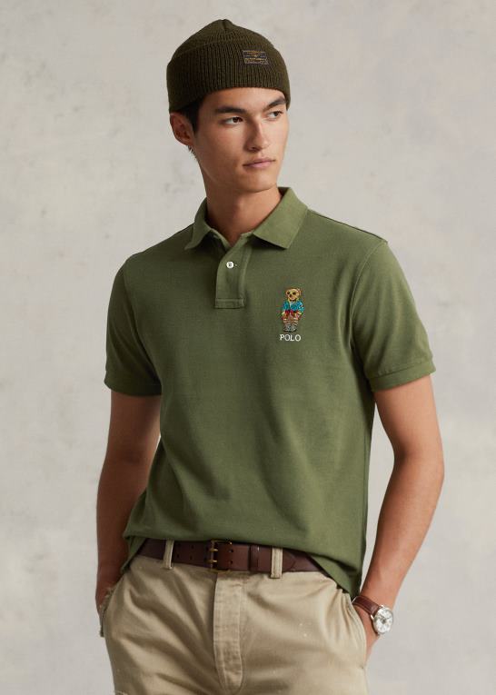 Mænd Ralph Lauren skræddersyet slim fit polo bear poloshirt Z426B8660