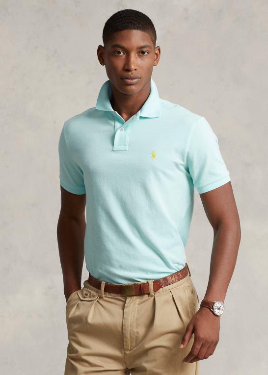 ø aqua Mænd Ralph Lauren slim fit mesh mode poloshirt Z426B18