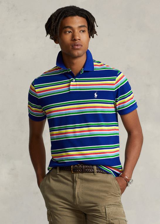 arv kongelig multi Mænd Ralph Lauren klassisk pasform stribet mesh poloshirt Z426B722