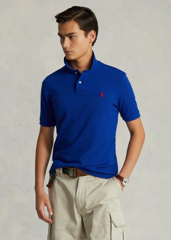 arv royal/rød Mænd Ralph Lauren slim fit mesh poloshirt Z426B7
