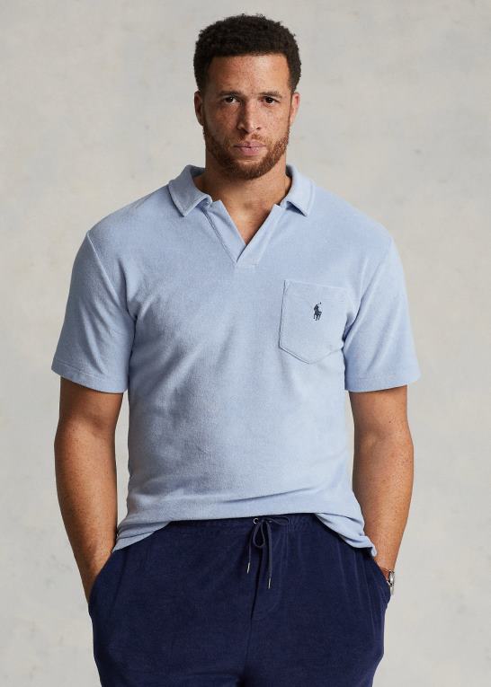 austin blå Mænd Ralph Lauren frotté poloshirt Z426B1475
