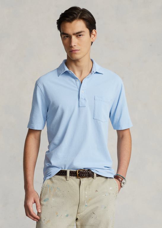 austin blå Mænd Ralph Lauren klassisk pasform fjervægt polo i mesh Z426B809