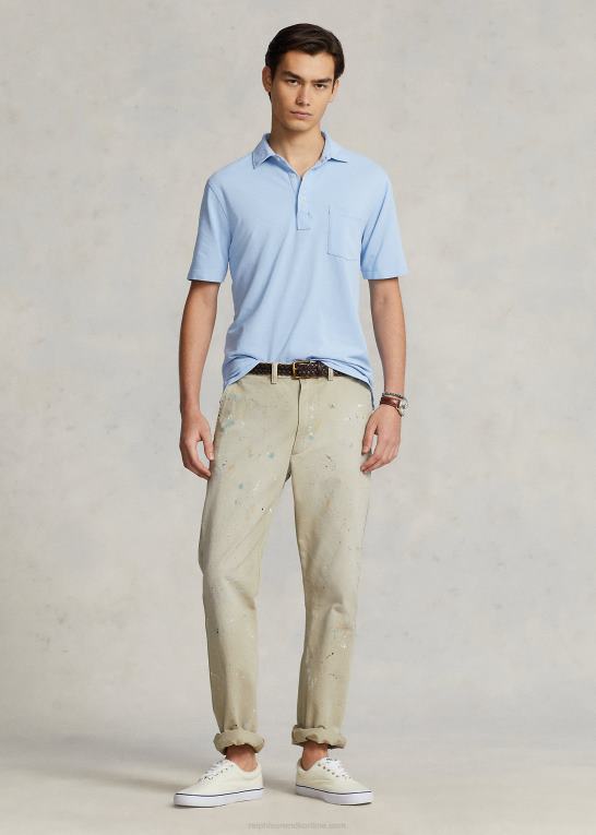 austin blå Mænd Ralph Lauren klassisk pasform fjervægt polo i mesh Z426B809