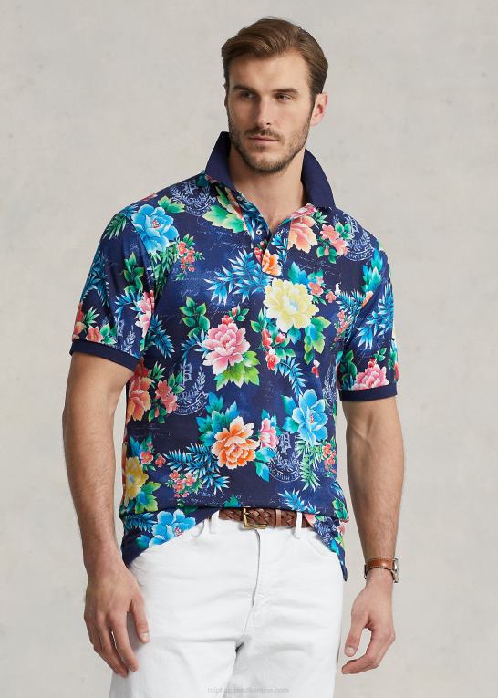 avondale floral royal Mænd Ralph Lauren mesh poloshirt med blomsterprint Z426B1814