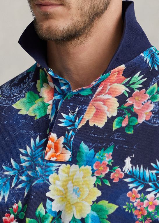 avondale floral royal Mænd Ralph Lauren mesh poloshirt med blomsterprint Z426B1814