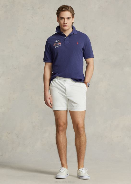 bådehus flåde Mænd Ralph Lauren klassisk pasform flag-broderet poloshirt Z426B8642