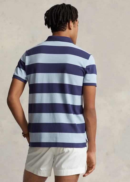 bådehus marine/blå Mænd Ralph Lauren brugerdefineret slank pasform stor pony mesh poloshirt Z426B1034
