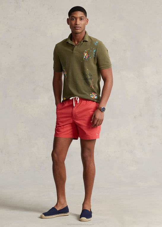 baldakin oliven Mænd Ralph Lauren klassisk pasform mesh grafisk poloshirt Z426B817