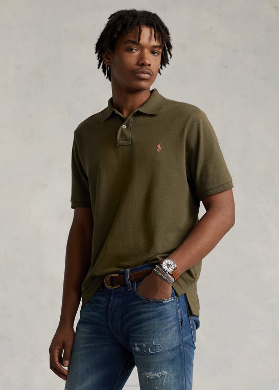 baldakin oliven Mænd Ralph Lauren slim fit mesh ny poloshirt Z426B29