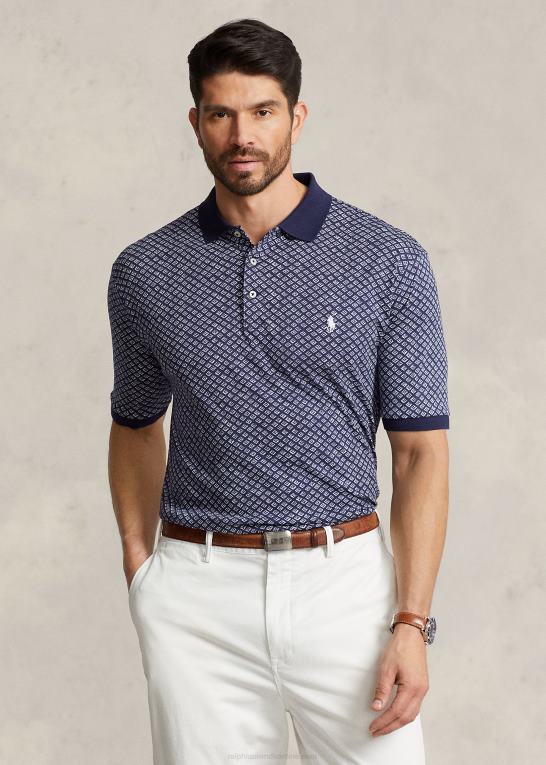 bayberry foulard/navy Mænd Ralph Lauren poloshirt i blød bomuld med foulard-print Z426B1601