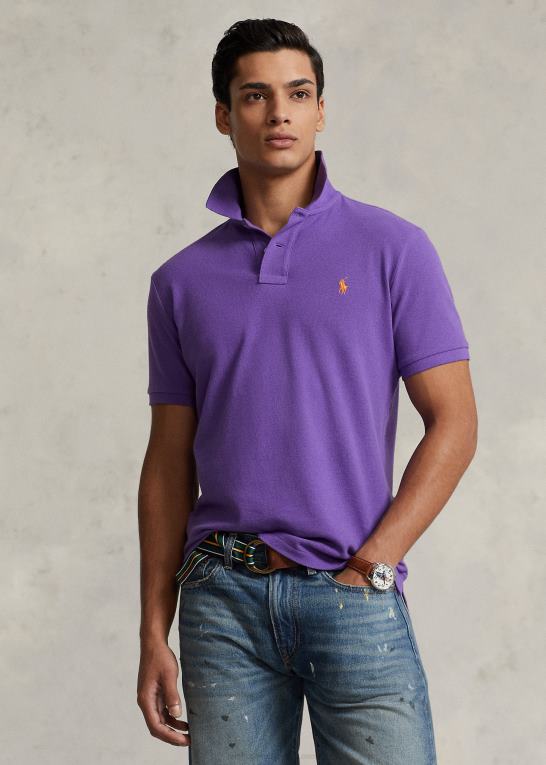 binde lilla Mænd Ralph Lauren slim fit mesh ny poloshirt Z426B36