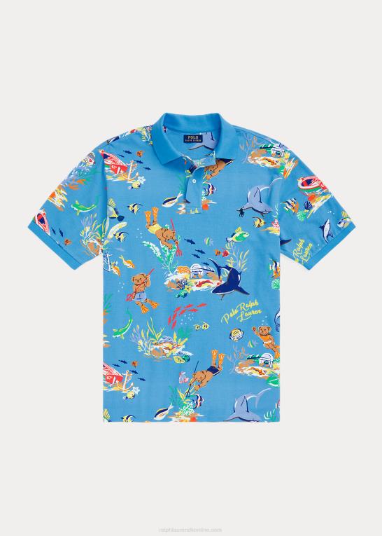 blå Mænd Ralph Lauren polo bear mesh poloshirt Z426B1350