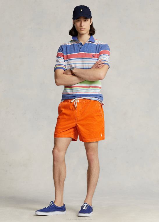 blå multi Mænd Ralph Lauren klassisk pasform stribet mesh poloshirt Z426B8601