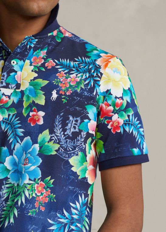 blomster efterår royal Mænd Ralph Lauren klassisk pasform blomstret poloshirt i mesh Z426B528