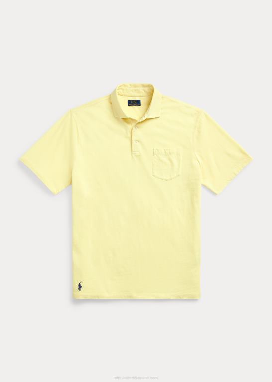 bristol gul Mænd Ralph Lauren klassisk pasform bomuld-hør poloshirt Z426B825