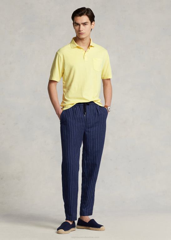 bristol gul Mænd Ralph Lauren klassisk pasform bomuld-hør poloshirt Z426B825