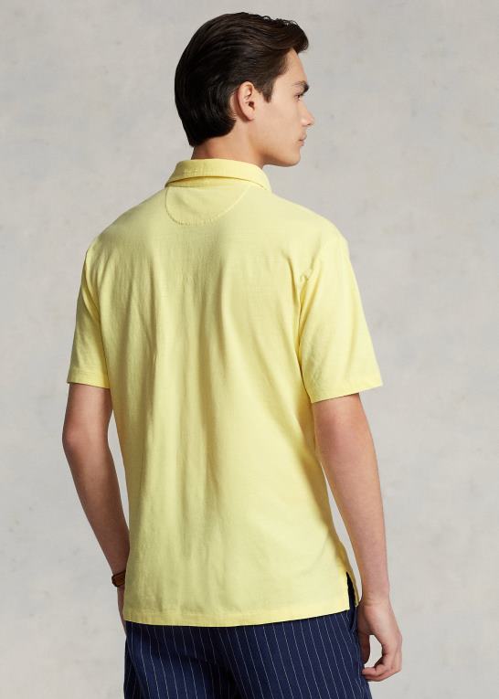 bristol gul Mænd Ralph Lauren klassisk pasform bomuld-hør poloshirt Z426B825