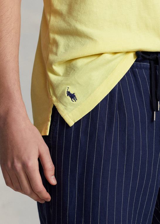 bristol gul Mænd Ralph Lauren klassisk pasform bomuld-hør poloshirt Z426B825