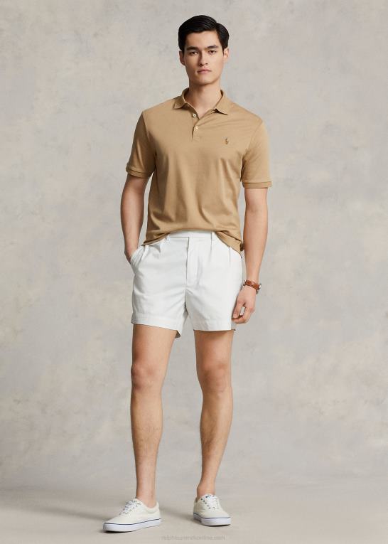 cafe tan Mænd Ralph Lauren blød bomulds poloshirt - alle passer Z426B190